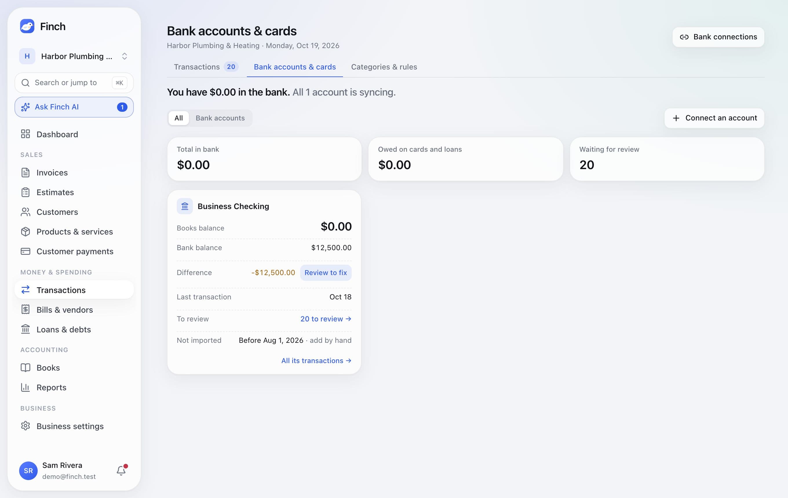 Bank accounts and cards