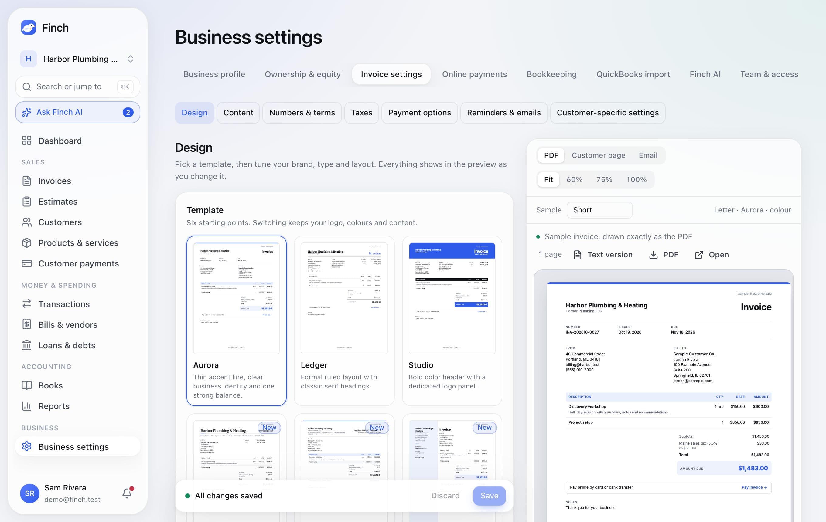 Invoice design
