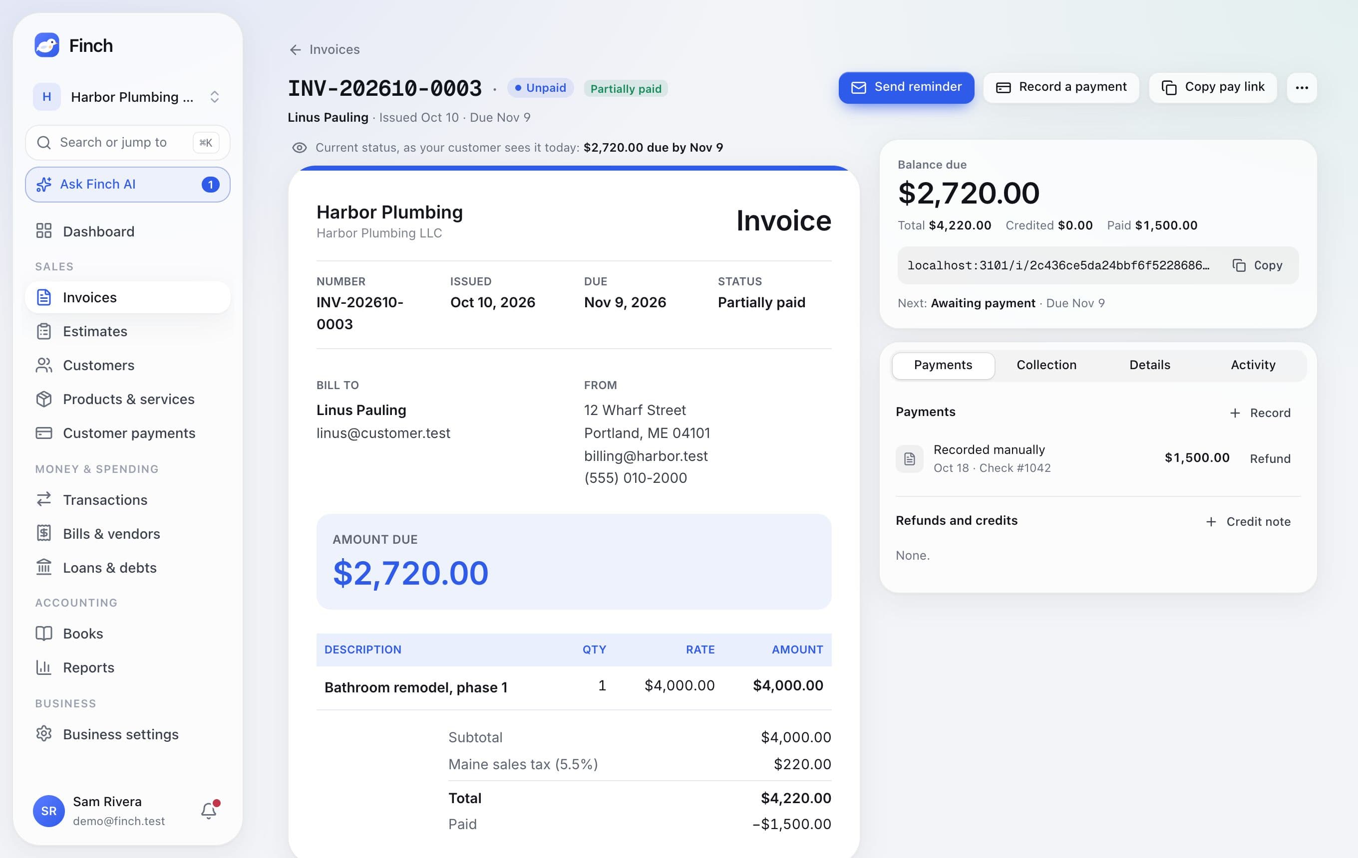 An invoice