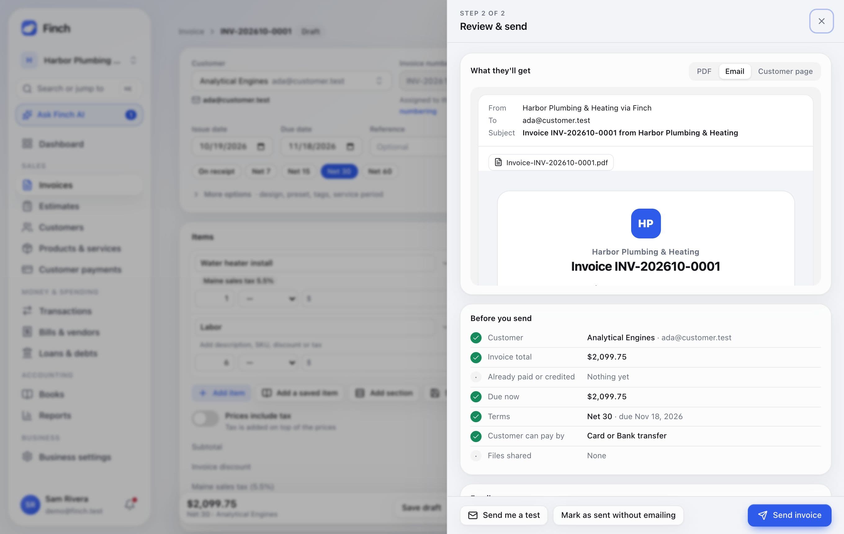 Review & send