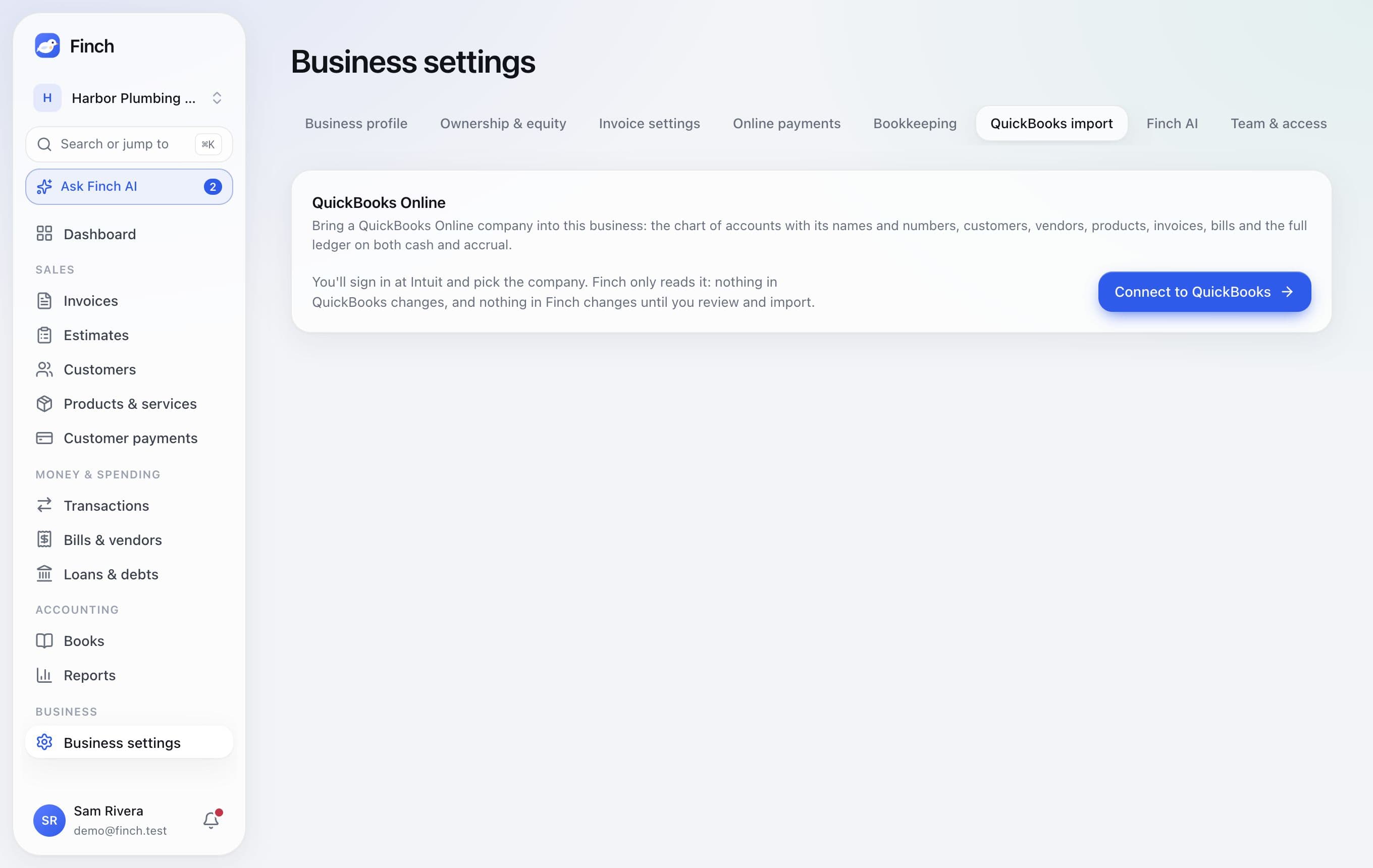 QuickBooks import