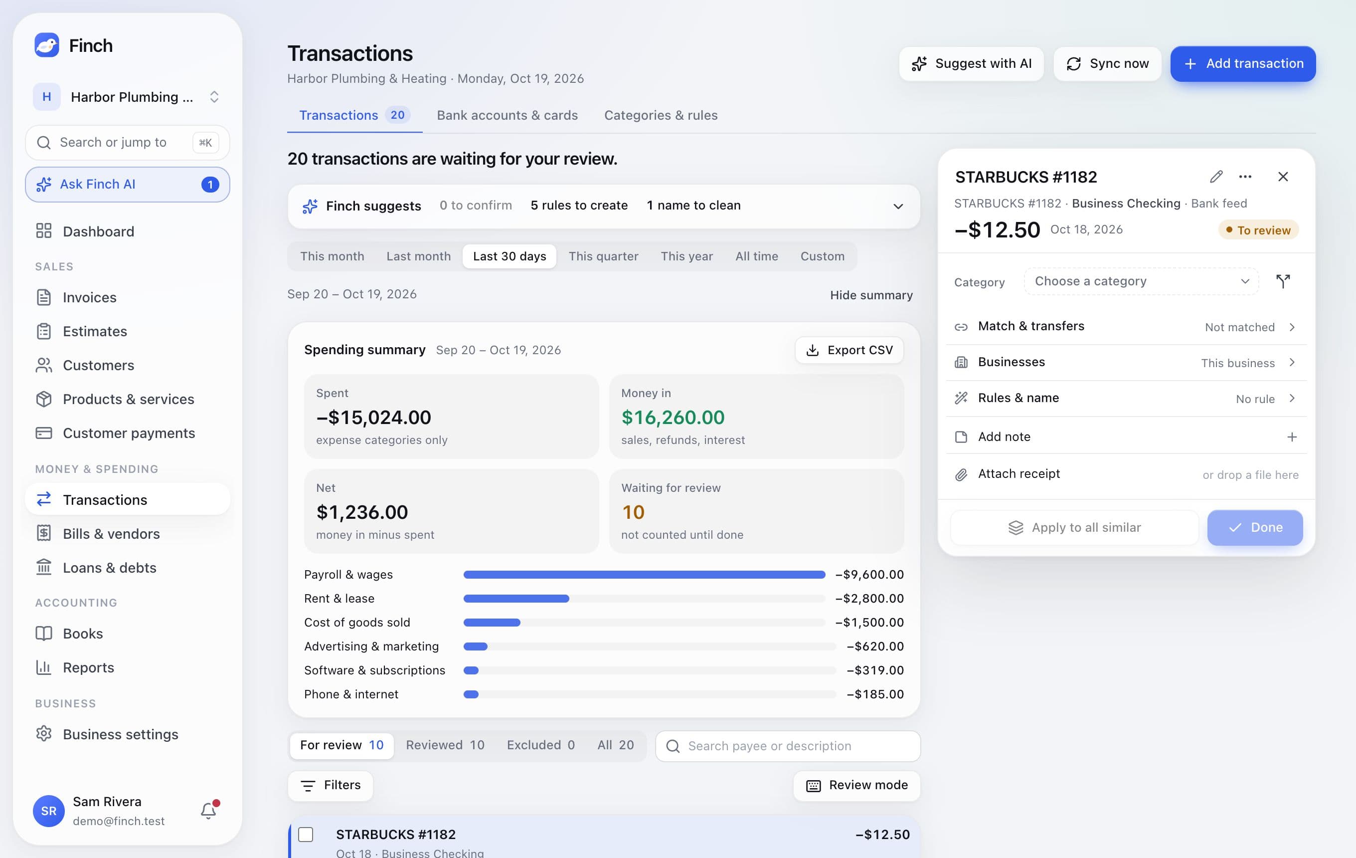 A transaction's panel